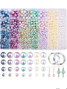 Multicolor Pearl Bead Jewelry Kit - Pastel Multicolor